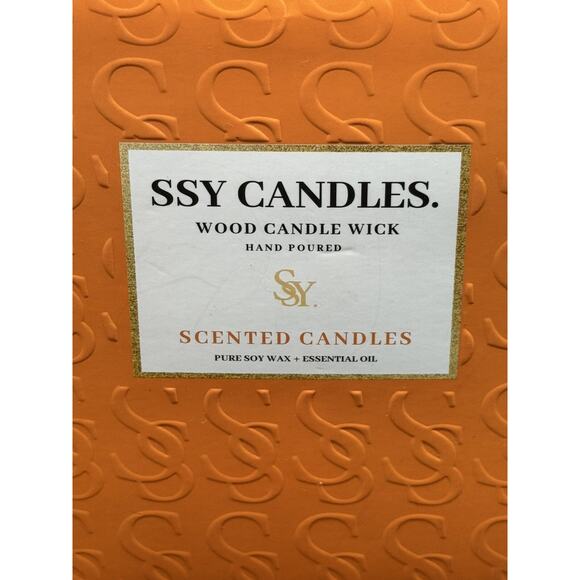 SSY Candles Wood Wick Hand Poured Peach Scented Candle NIB - Picture 4 of 14